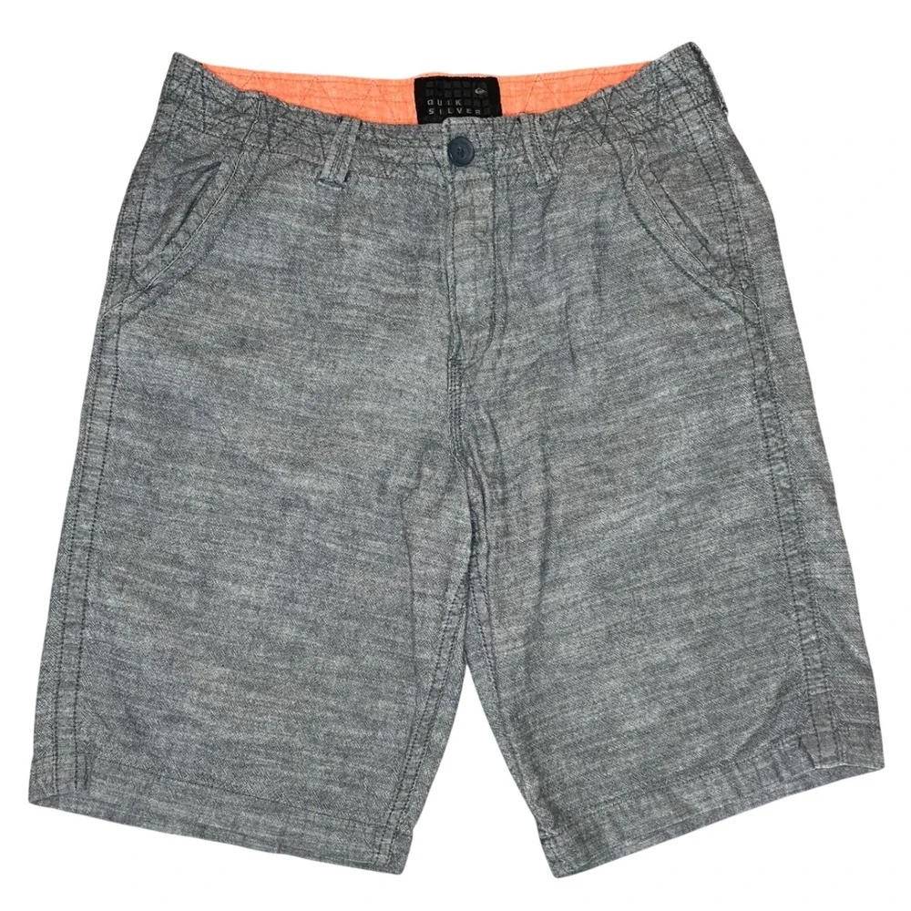 Quiksilver‎ Mens Grey Chambray Cotton Casual Shorts Size 32 170SP133016B